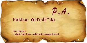 Petter Alfréda névjegykártya